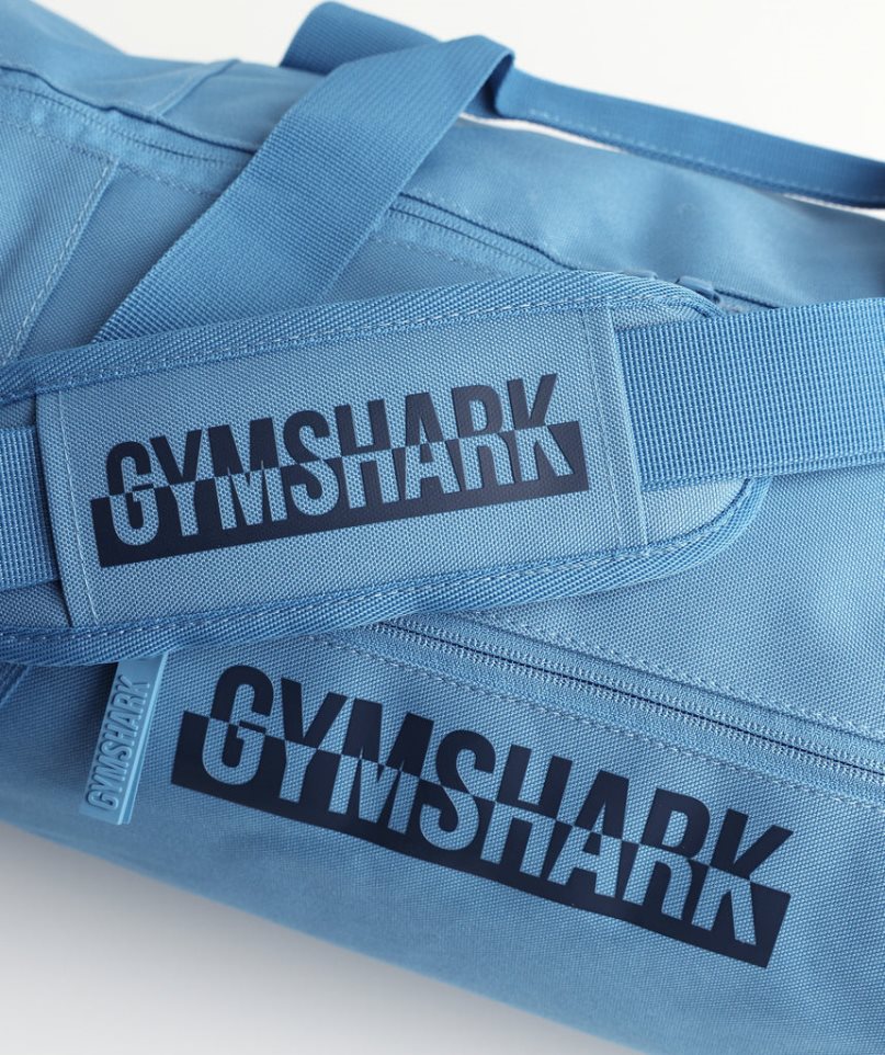 Gymshark Bold Barrel Sports Bag Blue | NZ 0VGQAW